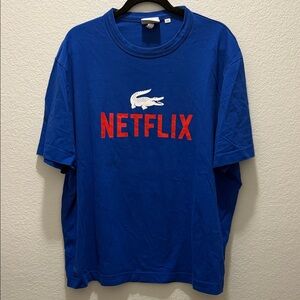 Lacoste Blue and Red Men's Tee